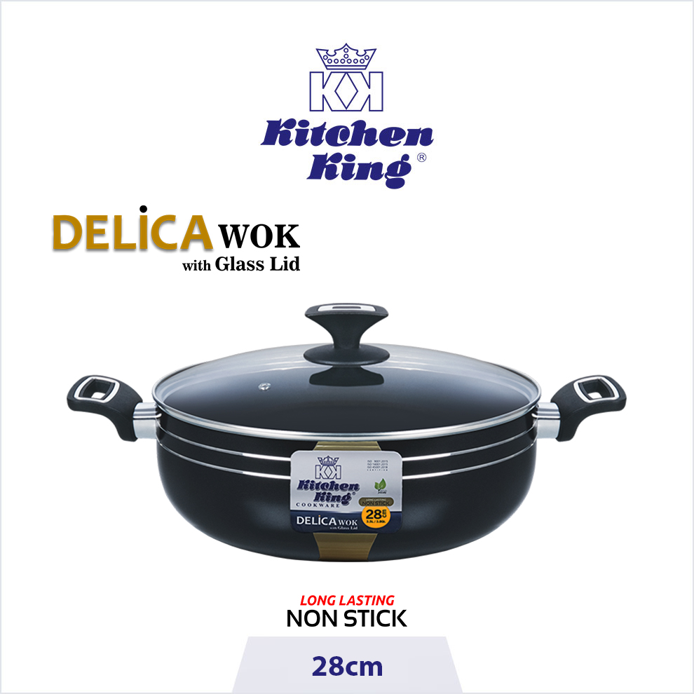 Delica-Wok-Web-28cm-1.webp Best quality non stick cookware brand in Pakistan. Delica Wok/Karahi, kitchen king cookware