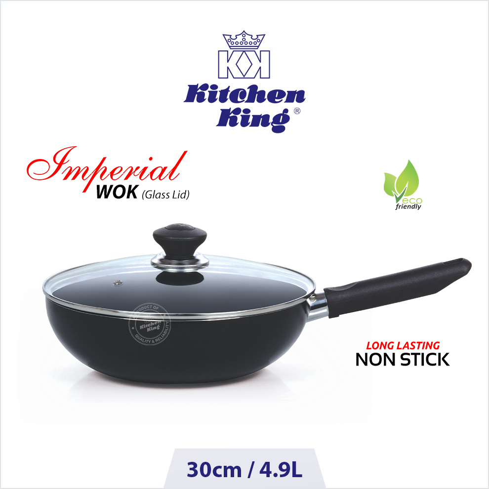best nonstick cookware Imperial Wok long handle with glass lid 30cm best nonstick cookware Imperial Wok long handle with glass lid 30cm