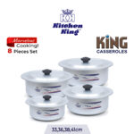 Kitchen King large degchi set – 4 big pots with lids, 33 to 41cm, for catering and gatherings, Pakistan