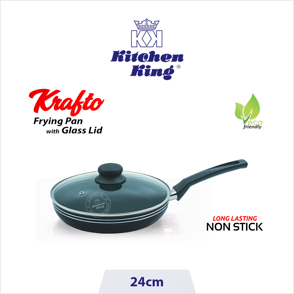 Nonstick Fry pan. Frying Pan price in Pakistan. Best Cookware Krafto-FryingPan-GL-24cm.jpg Non stick Fry Pan price in Pakistan. Fry pan with glass lid. Fry Pan non stick. Woks & Stir Fry Pans Online in Pakistan. best non stick fry pan in Pakistan