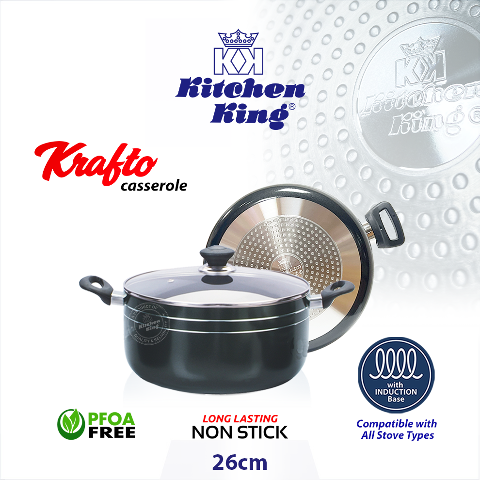Cooking Pot for Induction | Induction Cookware Price | Krafto-casserole-Ind-26cm best Induction cooktop. Induction cookware. best cookware for induction cooktop. cookware for electric stove. induction base. best non stick cookware in Pakistan