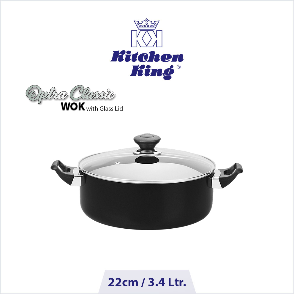 Optra Classic Wok (Glass Lid) - 22cm Optra Classic Wok (Glass Lid) - 22cm