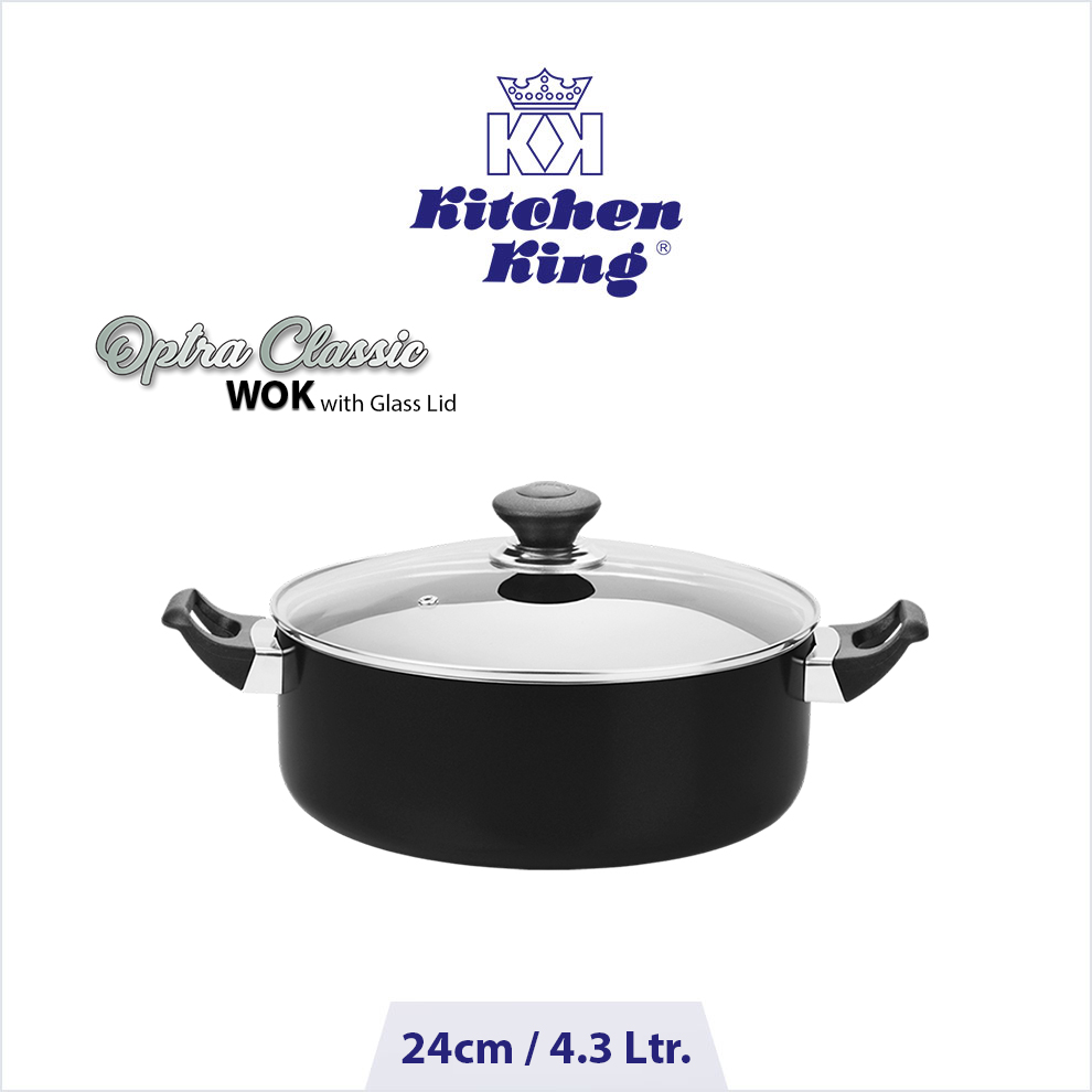 Optra Classic Woks 24cm Optra Classic Wok (Glass Lid) - 24cm