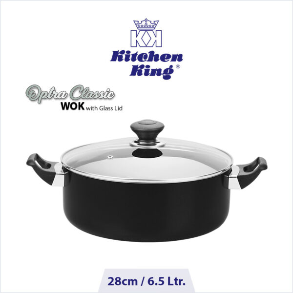 Optra Classic Wok (Glass Lid) - 28cm