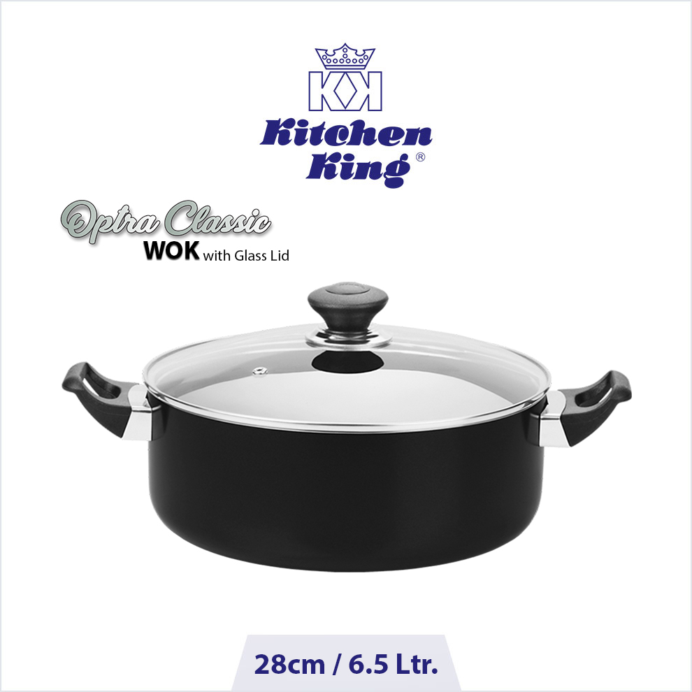 Optra Classic Woks 28cm Optra Classic Wok (Glass Lid) - 28cm