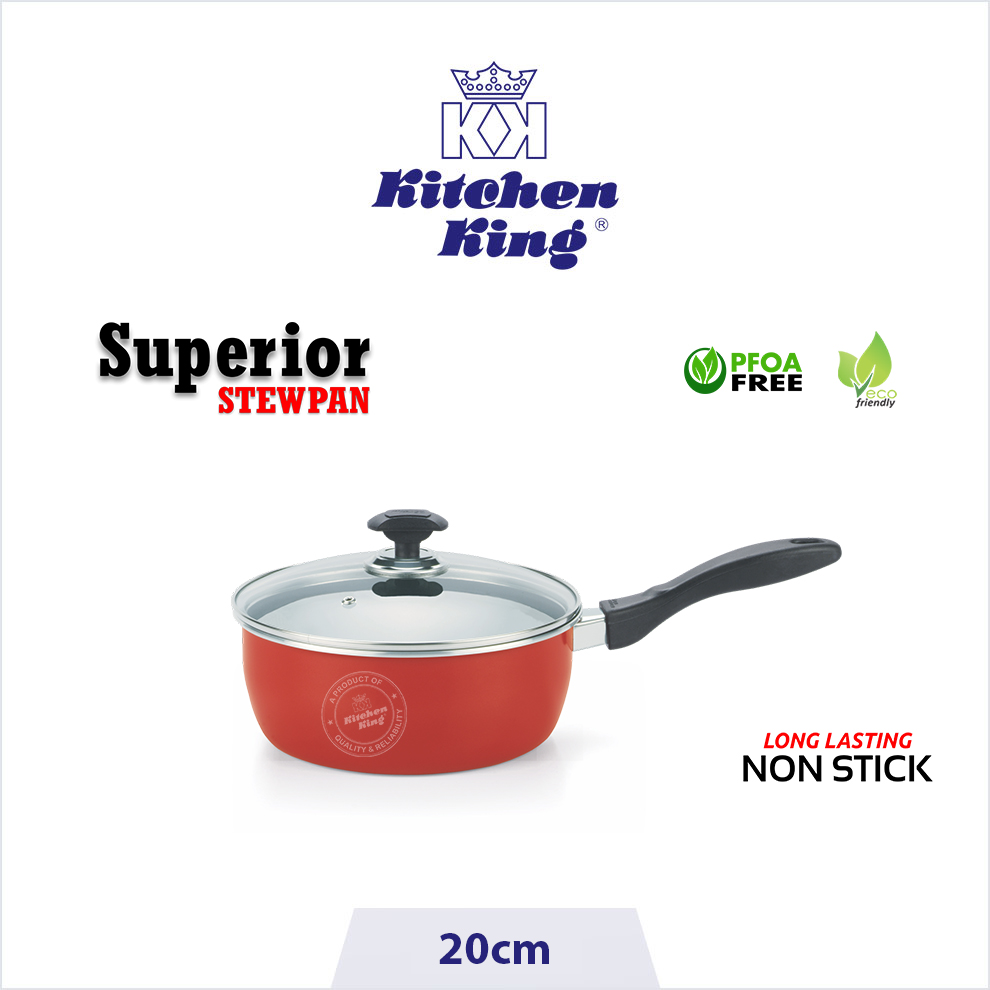non stick pots & pans online. Saucepan with glass lid. Saucepan. Kitchen King Stew-Pan-20cm.jpg Cooking pots & pans online in Pakistan. Non stick cooking pot. Sauce pan. Non stick sauce pan. sauce pan price. Saucepan with glass lid. Nonstick kitchenware.