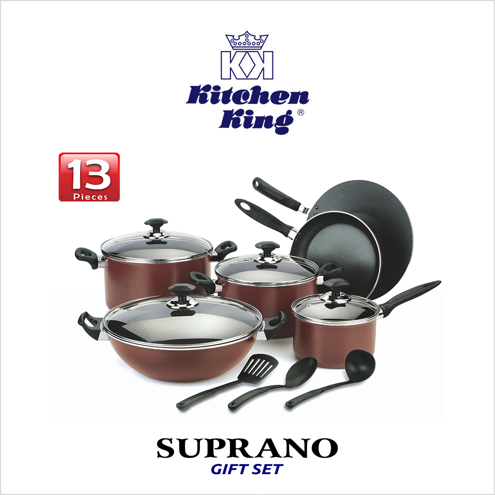Best Nonstick Cookware Set 13 Pieces - Great Deal best nonstick affordable gift set in pakistan by best cookware brand in pakistan suprano Set 13 - Pieces