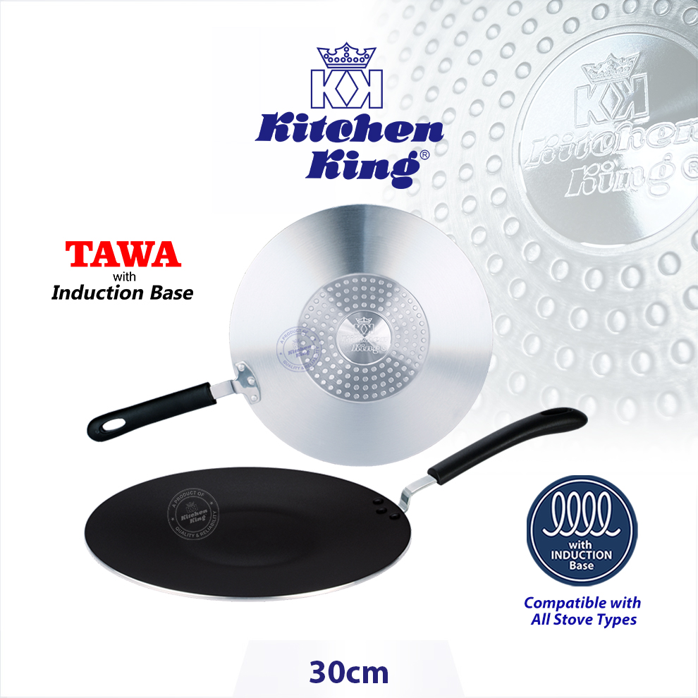 Induction Tawa / Hotplate - Best for Induction Stoves Kitchen King non stick induction tawa 30cm – compatible induction gas electric stove Pakistan