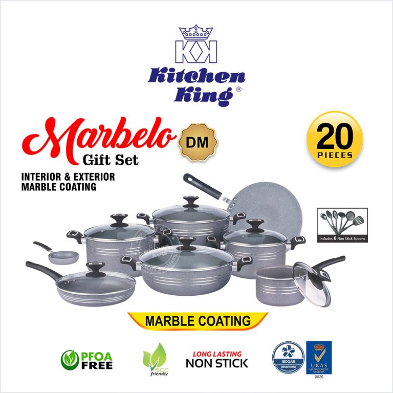 Marble Coated Cookware - All in One Buy Now Marble Coated Cookware Gift Set, It has cooking pots, frying pans, saucepans and tawa.