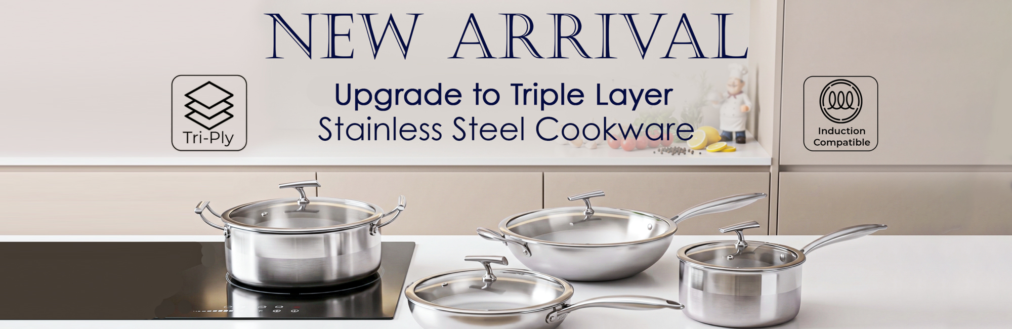 Kitchen King Cookware. Stainless Steel Cooking Pots, Frying Pan, Karahi, Sauce Pan. Best heavy Duty Stainless Steel Cookware.