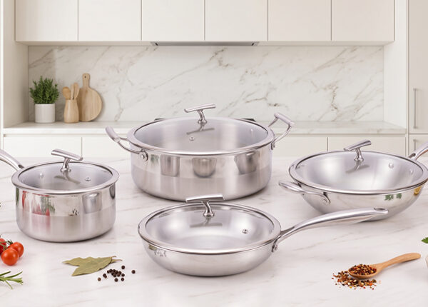 Kitchen King Tri-Ply stainless steel cookware Pakistan – fry pan karahi sauce pan cooking pot