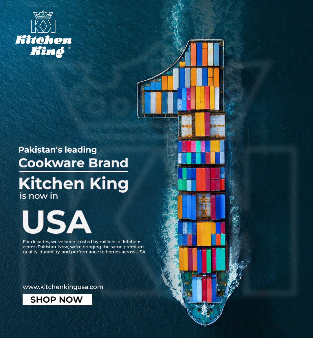 🇵🇰 Pakistan's No. 1 Cookware Brand – Kitchen King is now in the USA! 🇺🇸 For decades, we've been trusted by millions of kitchens across Pakistan. Now, we're bringing the same premium quality, durability, and performance to homes across America. Kitchen King – Now Available in the USA. Cook with confidence. Cook like royalty. #KitchenKing #NowInUSA #MadeForEveryKitchen #PakistanToUSA #Cookware #KitchenEssentials